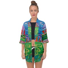 Our Town My Town Open Front Chiffon Kimono by arwwearableart