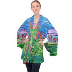 Our Town My Town Velvet Kimono Robe by arwwearableart