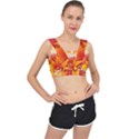 Autumn Background Maple Leaves Bokeh V-Back Sports Bra View1