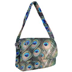 Peacock Feathers Bird Colorful Courier Bag by Wegoenart