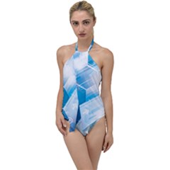 Hexagon Euclidean Vector Gradient Del  Blue Color Science And Technology Go With The Flow One Piece Swimsuit by Wegoenart