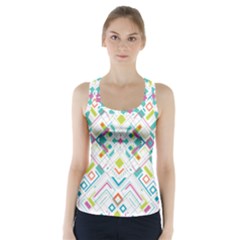 Graphic Design Geometry Shape Pattern Geometric Racer Back Sports Top by Wegoenart