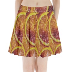 Blood Orange Fruit Citrus Fruits Pleated Mini Skirt by Wegoenart