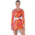 Red tulip and black stripes Asymmetric Cut-Out Shift Dress View1