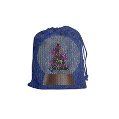 Christmas  Snow Drawstring Pouch (medium) by Wegoenart