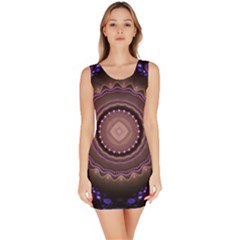Fractal Neon Blue Energy Fantasy Bodycon Dress by Wegoenart