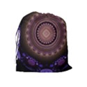 Fractal Neon Blue Energy Fantasy Drawstring Pouch (XL) View2