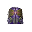 Fractal Blue Tin Pattern Texture Drawstring Pouch (Medium) View2
