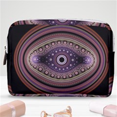 Fractal Pink Eye Fantasy Pattern Make Up Pouch (medium) by Wegoenart