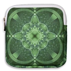 Fractal Green St Patrick S Day Mini Square Pouch by Wegoenart