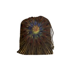 Fractal Golden Spiral Geometry Drawstring Pouch (medium) by Wegoenart