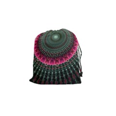 Fractal Circle Fantasy Texture Drawstring Pouch (small) by Wegoenart
