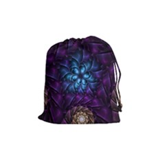 Geometry Fractal Colorful Geometric Drawstring Pouch (medium) by Wegoenart