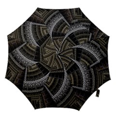 Fractal Circle Circular Geometry Hook Handle Umbrellas (large) by Wegoenart