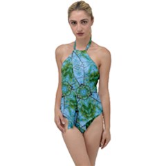 Forest Kaleidoscope Pattern Go With The Flow One Piece Swimsuit by Wegoenart