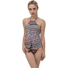 Mandala Art Painting Acrylic Go With The Flow One Piece Swimsuit by Wegoenart
