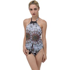 Dome Glass Architecture Glass Dome Go With The Flow One Piece Swimsuit by Wegoenart