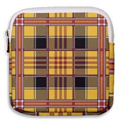 Plaid Tartan Scottish Yellow Red Mini Square Pouch by Wegoenart