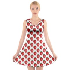 Colorful Shiny Eat Edible Food V-neck Sleeveless Dress by Wegoenart