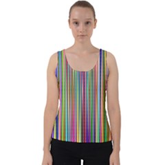 Striped Stripes Abstract Geometric Velvet Tank Top by Wegoenart