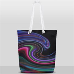 Art Abstract Colorful Abstract Full Print Rope Handle Tote (small) by Wegoenart