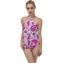 Paisley Pattern Art Background Go with the Flow One Piece Swimsuit View1