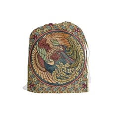 Wings Feathers Cubism Mosaic Drawstring Pouch (large) by Wegoenart