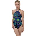 Abstract Art Background Go with the Flow One Piece Swimsuit View1