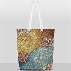 Background Cubism Circle Shape Full Print Rope Handle Tote (small) by Wegoenart