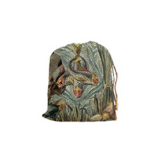 Fish Underwater Cubism Mosaic Drawstring Pouch (small) by Wegoenart
