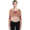 Abstract Art Abstract Background Velvet Long Sleeve Crop Top View1
