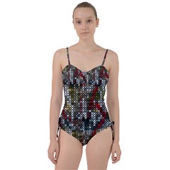 Christmas Cross Stitch Background Sweetheart Tankini Set by Wegoenart