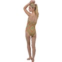 Geometric Art Abstract Background Go with the Flow One Piece Swimsuit View2