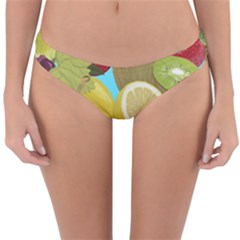 Fruit Picture Drawing Illustration Reversible Hipster Bikini Bottoms by Wegoenart