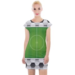 Background Sports Soccer Football Cap Sleeve Bodycon Dress by Wegoenart