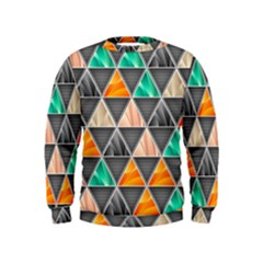 Abstract Geometric Triangle Shape Kids  Sweatshirt by Wegoenart