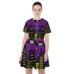 City Architecture Night Skyscraper Sailor Dress by Wegoenart