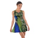 Peacock Close Up Plumage Bird Head Cotton Racerback Dress View1