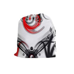 Abstract Fractal Digital Art Drawstring Pouch (large) by Wegoenart