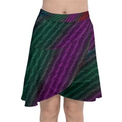 Background Texture Pattern Chiffon Wrap Front Skirt by Wegoenart