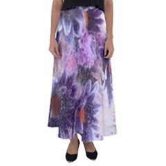 Flower Digital Art Artwork Abstract Flared Maxi Skirt by Wegoenart