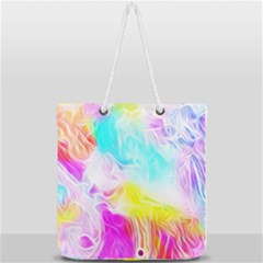 Background Drips Fluid Colorful Pattern Full Print Rope Handle Tote (large) by Wegoenart