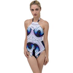 Patterns Fractal Background Digital Go With The Flow One Piece Swimsuit by Wegoenart