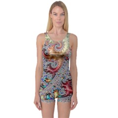 Fractal Artwork Design Pattern One Piece Boyleg Swimsuit by Wegoenart