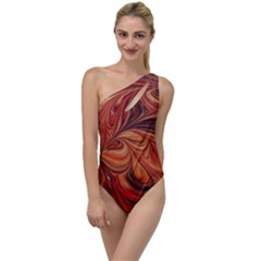 Marbled Paper Mottle Color Movement To One Side Swimsuit by Wegoenart