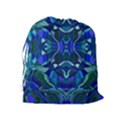 Abstract #8   I   Aqua Blues 6000 Drawstring Pouch (XL) View2
