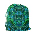 Abstract #8   I   Blues & Greens 6000 Drawstring Pouch (XXL) View2