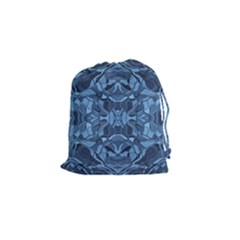 Abstract #8   I   Blues 6000 Drawstring Pouch (small) by KesaliSkyeArt