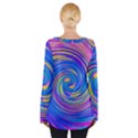 Cool Abstract Pink Blue And Yellow Twirl Liquid Art Tie Up Tee View2