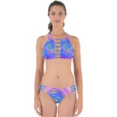 Cool Abstract Pink Blue And Yellow Twirl Liquid Art Perfectly Cut Out Bikini Set by myrubiogarden